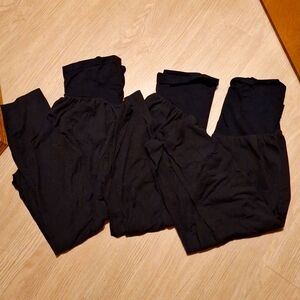 Lot of 3 Motherhood Maternity Black Leggings (1 in 1x & 2 in 2x)